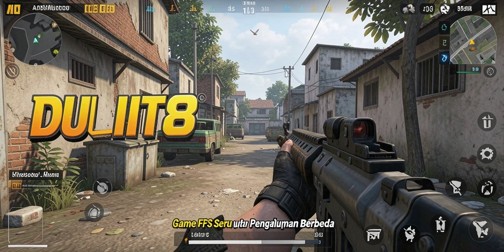 Screenshot dari gameplay mendebarkan dalam DUIT8 yang memperlihatkan aksi pertempuran.