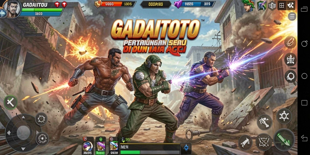 Tampilan aksi seru dalam permainan GADAITOTO dengan pertarungan yang mendebarkan.
