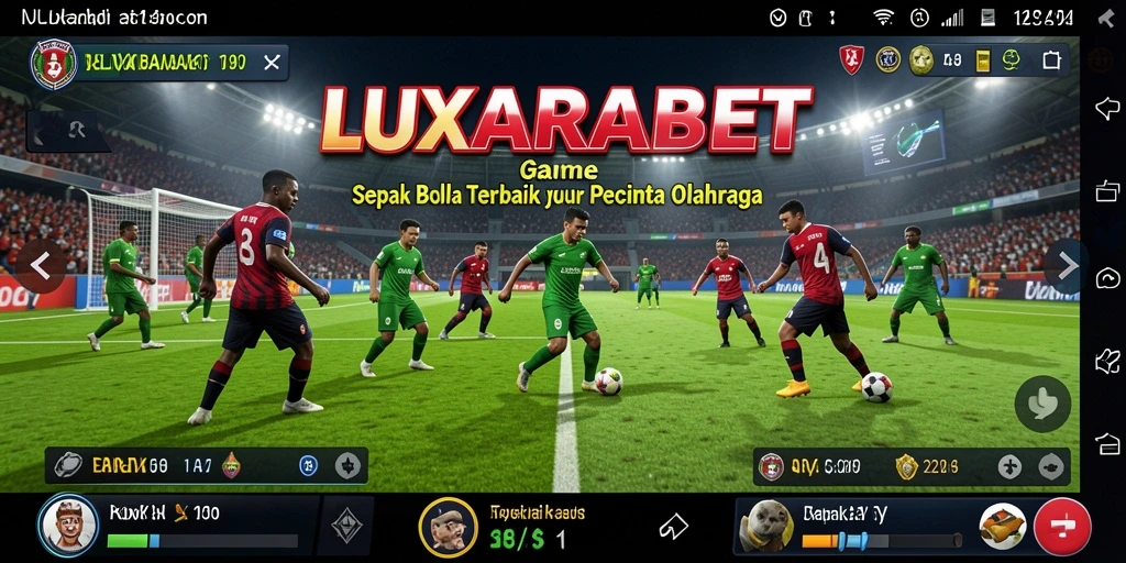 Tampilan gameplay menarik dari LUXARABET dengan tindakan sepak bola seru.