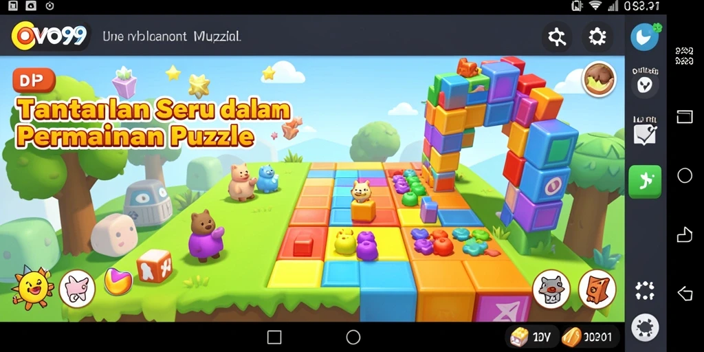 Tampilan gameplay seru dalam OVO99 yang menguji logika dan kreativitas.