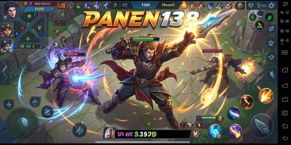 Tampilan gameplay seru dari PANEN138 dalam pertempuran tim.
