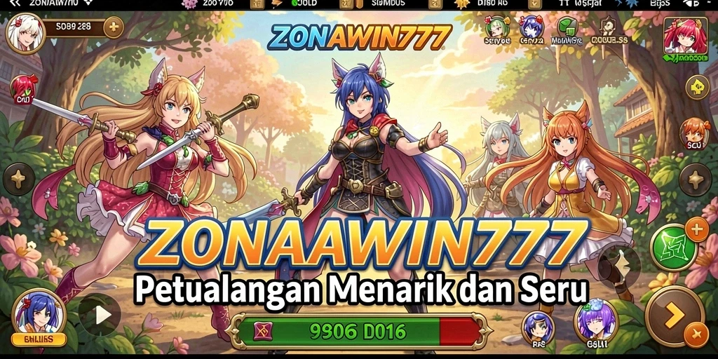 Tampilan gameplay seru ZONAWIN777 dengan karakter anime yang menarik.