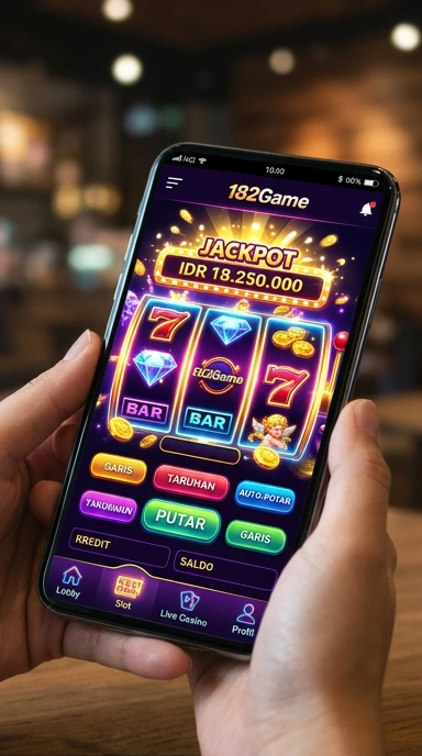 Screenshot aplikasi 182game dengan tampilan antarmuka yang menarik.